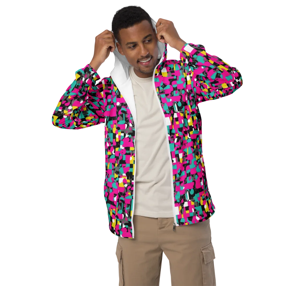 Pink Circuitry on Men's Windbreaker — Front