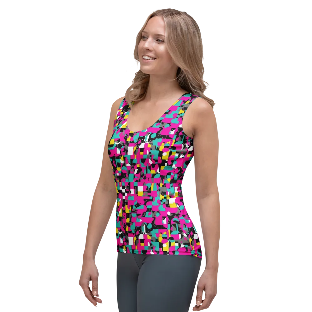 Pink Circuitry on Women's Tank Top — Left Front