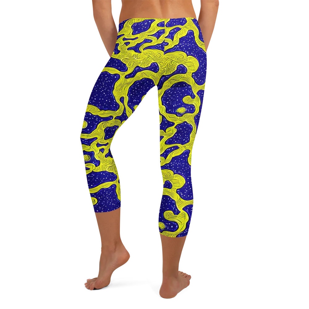 Sunlit Spiral on Capri Leggings — Back