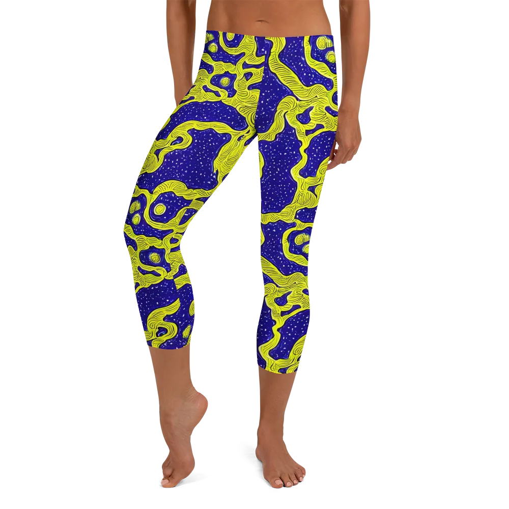 Sunlit Spiral on Capri Leggings — Front