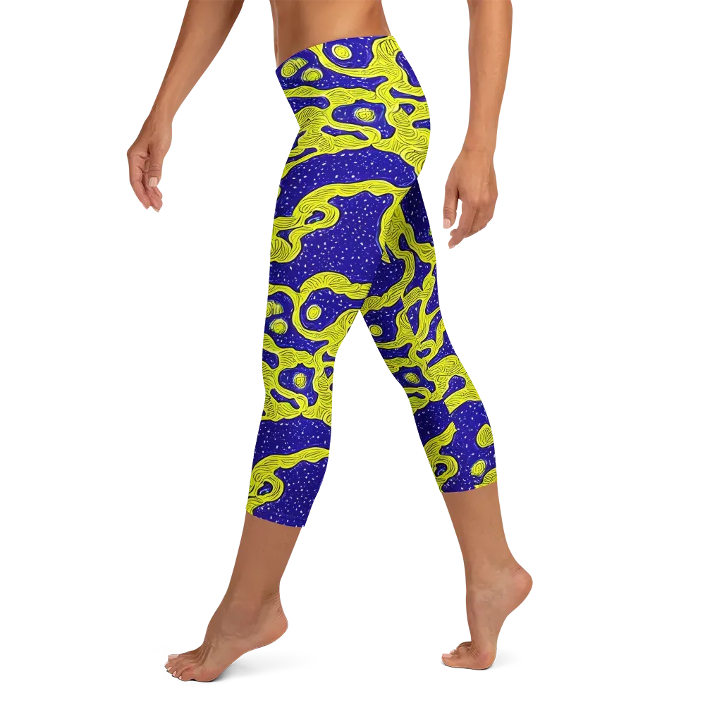 Sunlit Spiral on Capri Leggings — Left