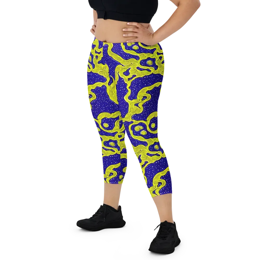 Sunlit Spiral on Capri Leggings — Front