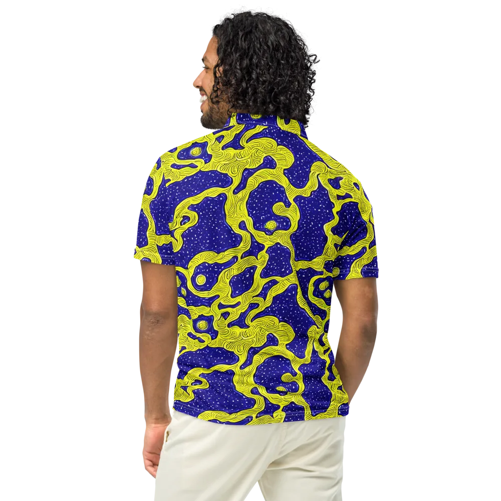 Sunlit Spiral on Men's Slim Fit Polo Shirt — Back