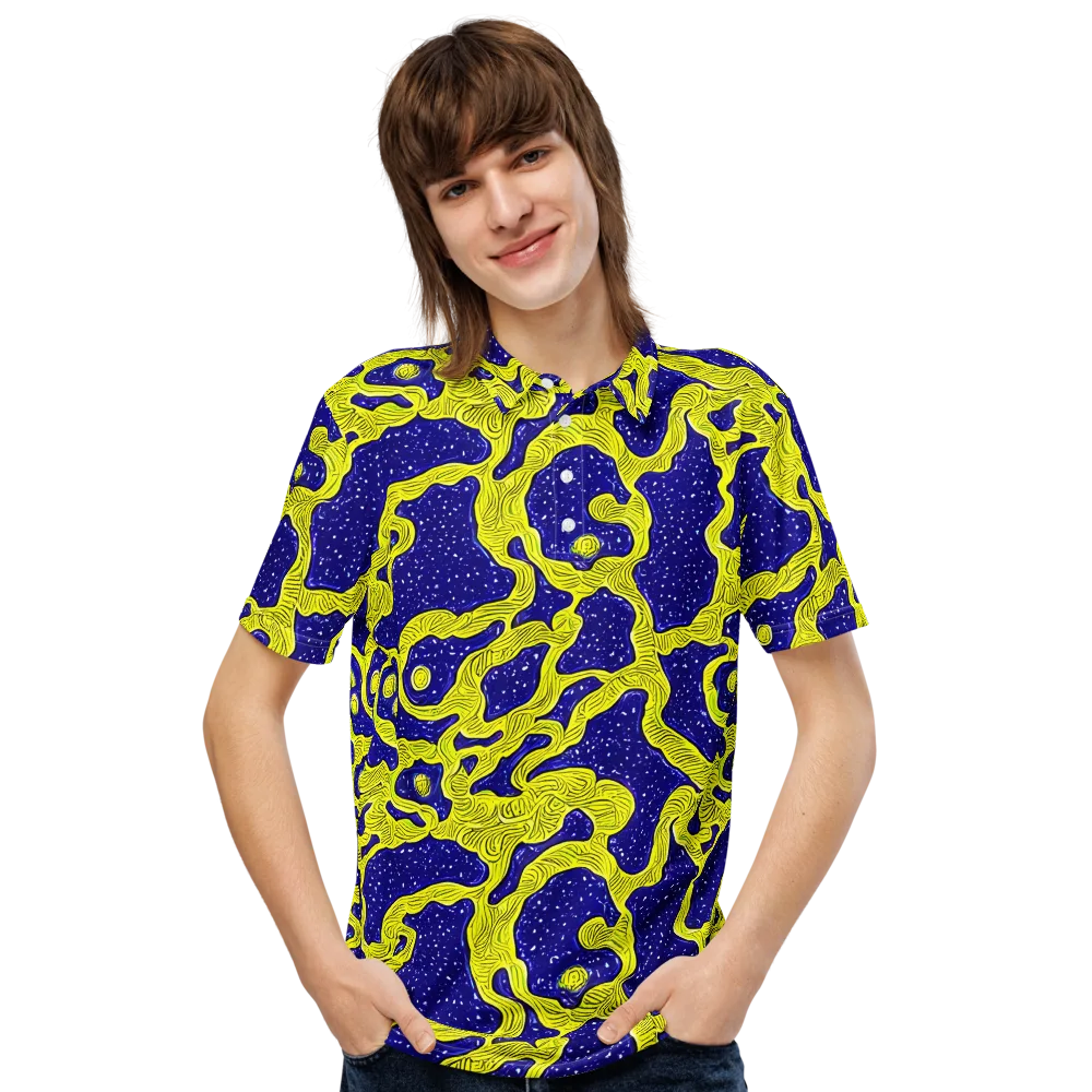 Sunlit Spiral on Men's Slim Fit Polo Shirt — Front