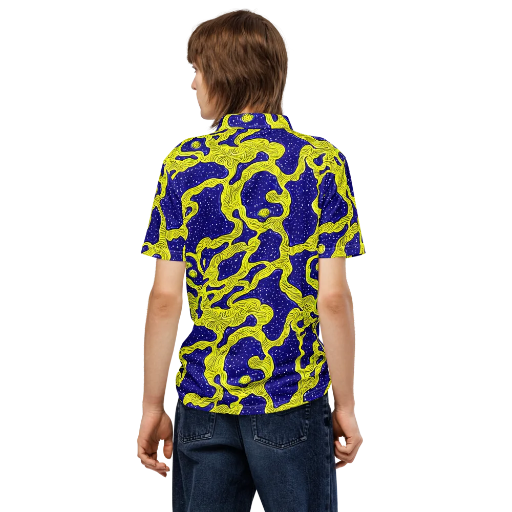 Sunlit Spiral on Men's Slim Fit Polo Shirt — Back
