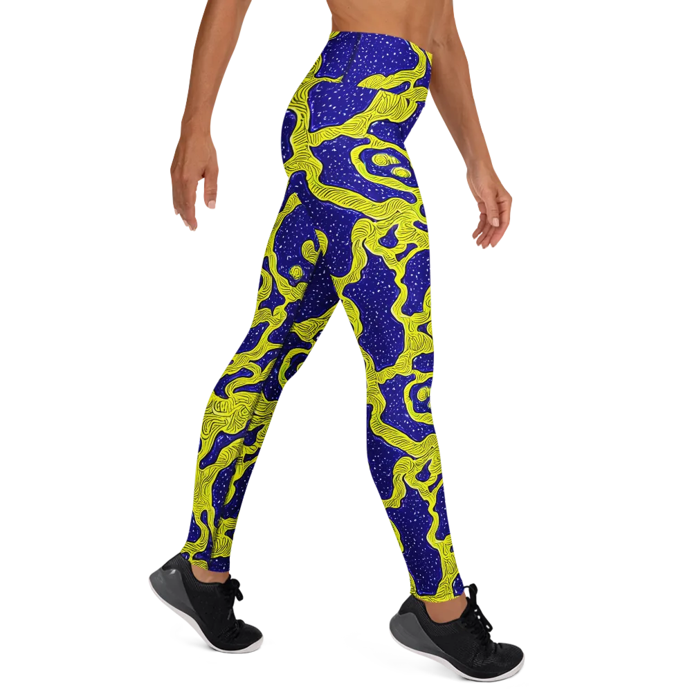 Sunlit Spiral on Yoga Leggings — Right