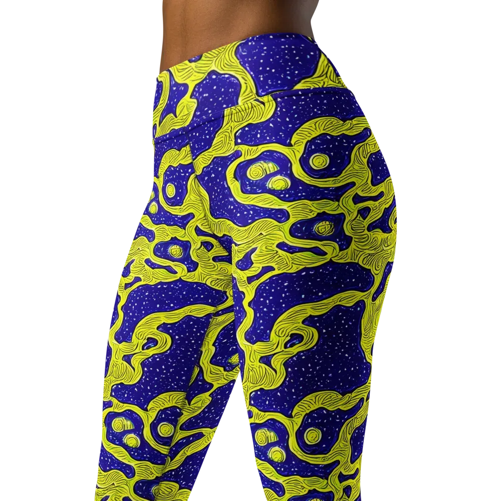 Sunlit Spiral on Yoga Leggings — Left Front