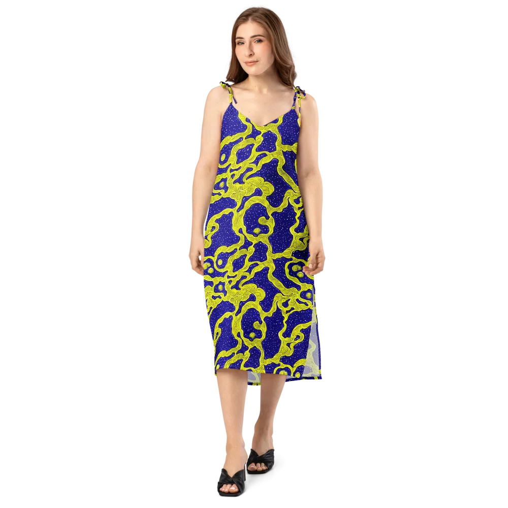 Sunlit Spiral on Slip Dress — Front