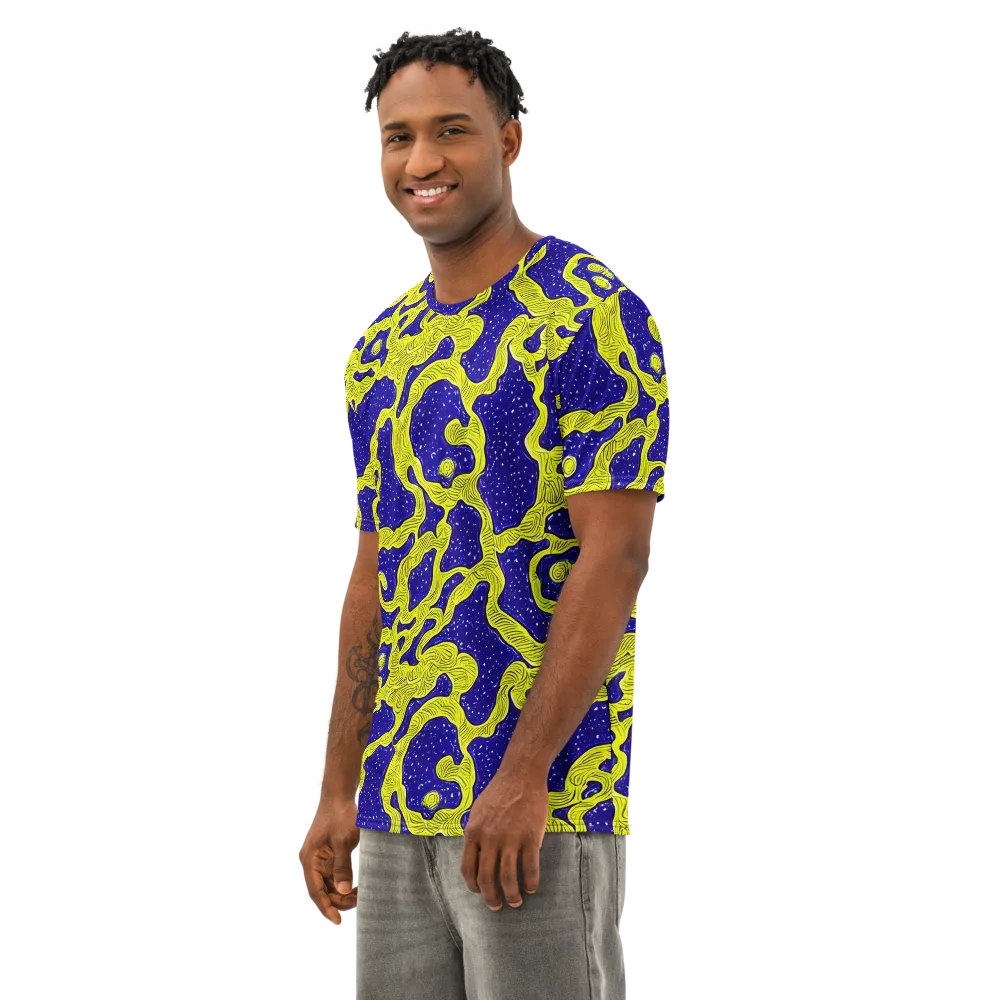 Sunlit Spiral on Men's Cotton Crew Neck T-Shirt — Left Front