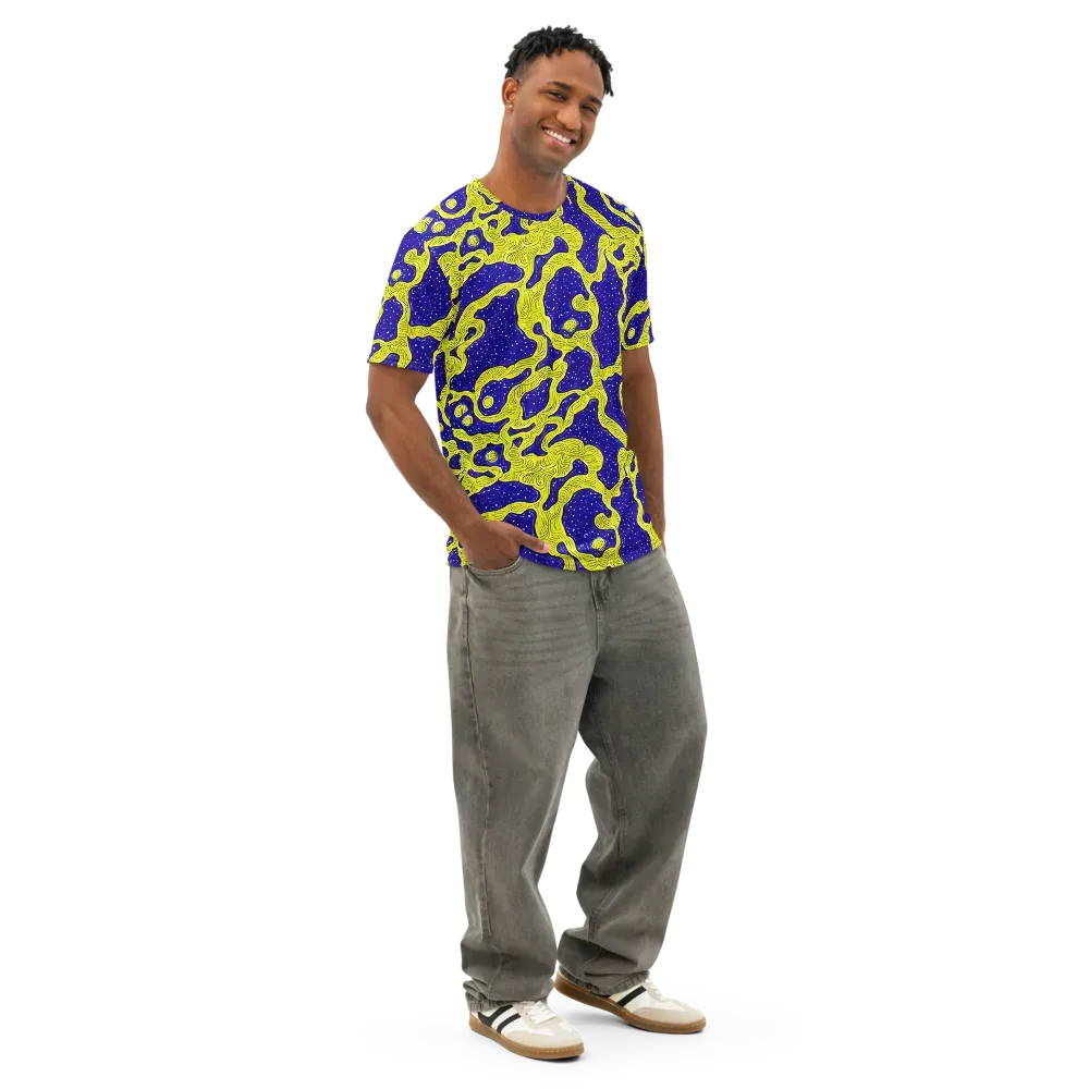 Sunlit Spiral on Men's Cotton Crew Neck T-Shirt — Right Front