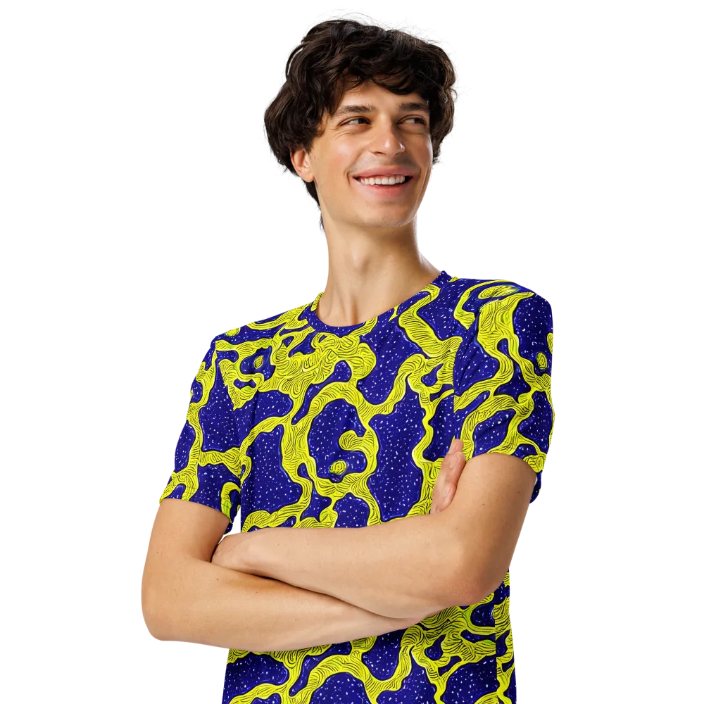 Sunlit Spiral on Men's Crew Neck T-Shirt — Left Front
