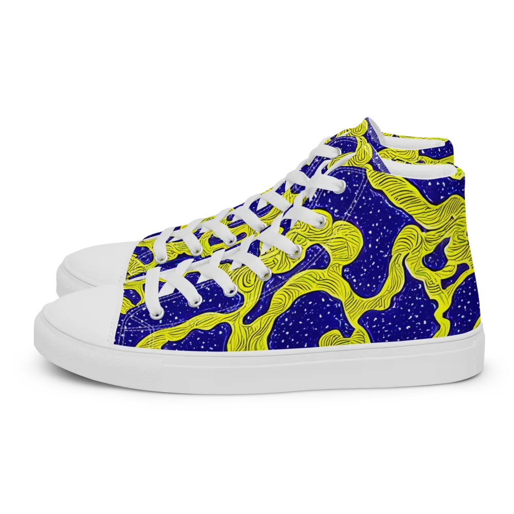Sunlit Spiral on Men's High Top Canvas Shoes — Left