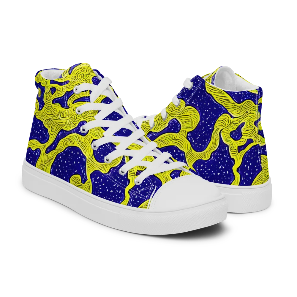 Sunlit Spiral on Men's High Top Canvas Shoes — Right