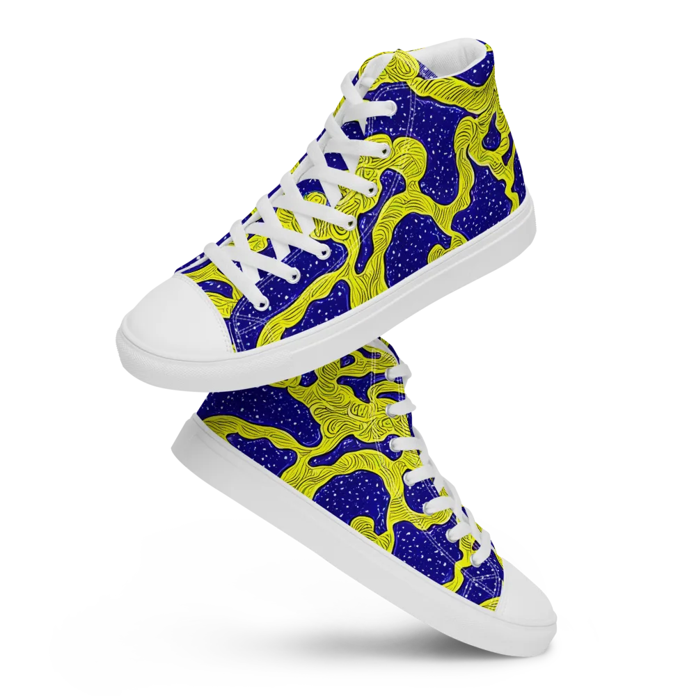 Sunlit Spiral on Men's High Top Canvas Shoes — Front