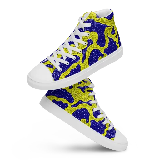Sunlit Spiral on a Men's High Top Canvas Shoes