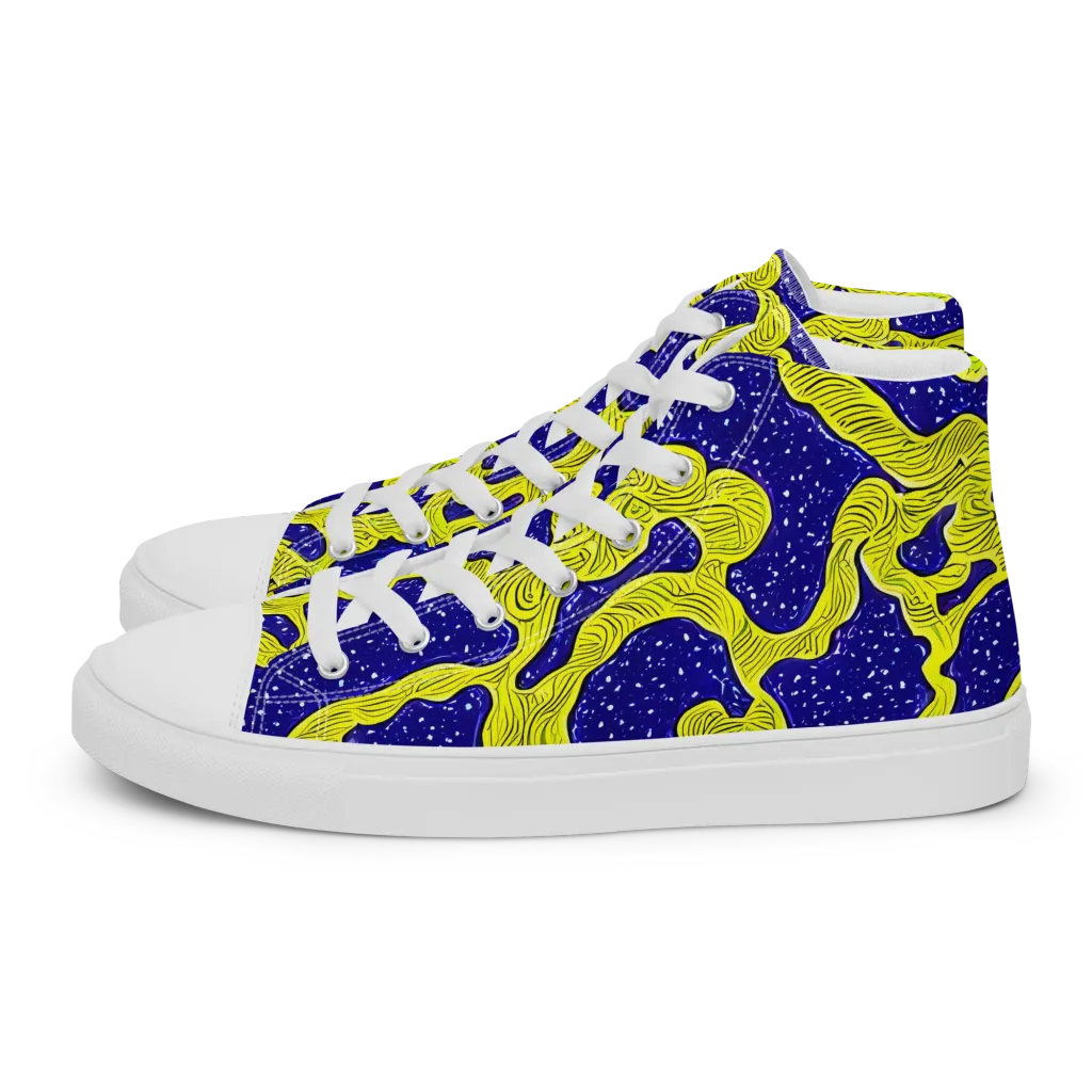 Sunlit Spiral on Women's High Top Canvas Shoes — Left