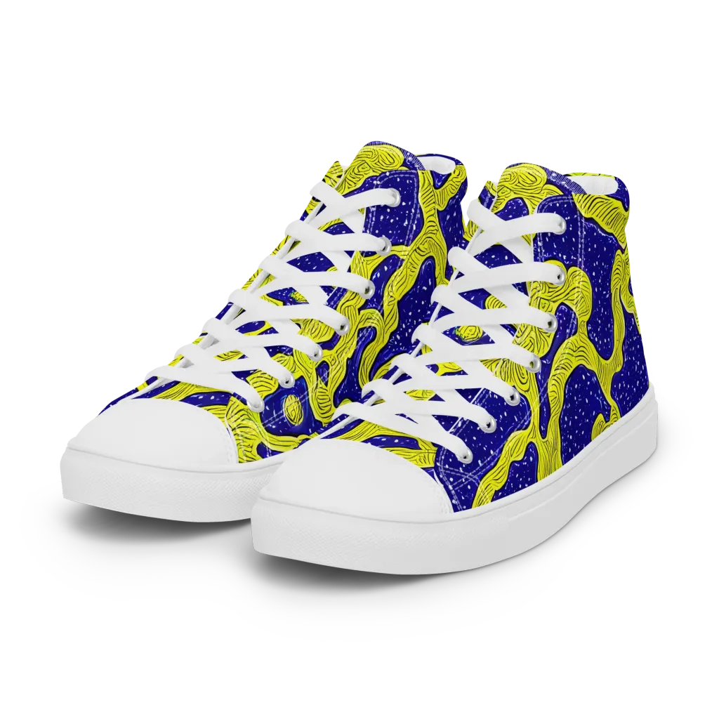 Sunlit Spiral on Women's High Top Canvas Shoes — Left Front