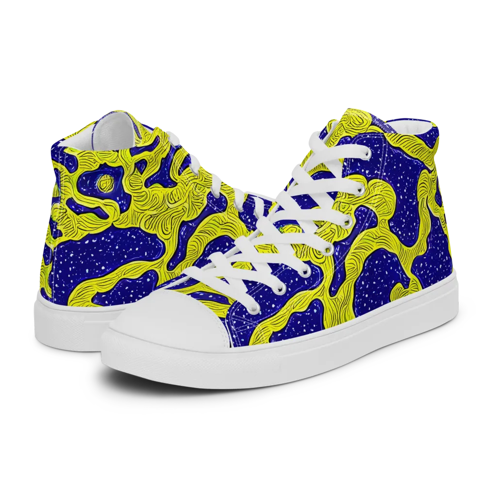 Sunlit Spiral on Women's High Top Canvas Shoes — Left