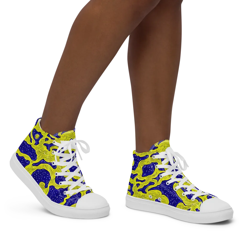 Sunlit Spiral on Women's High Top Canvas Shoes — Right
