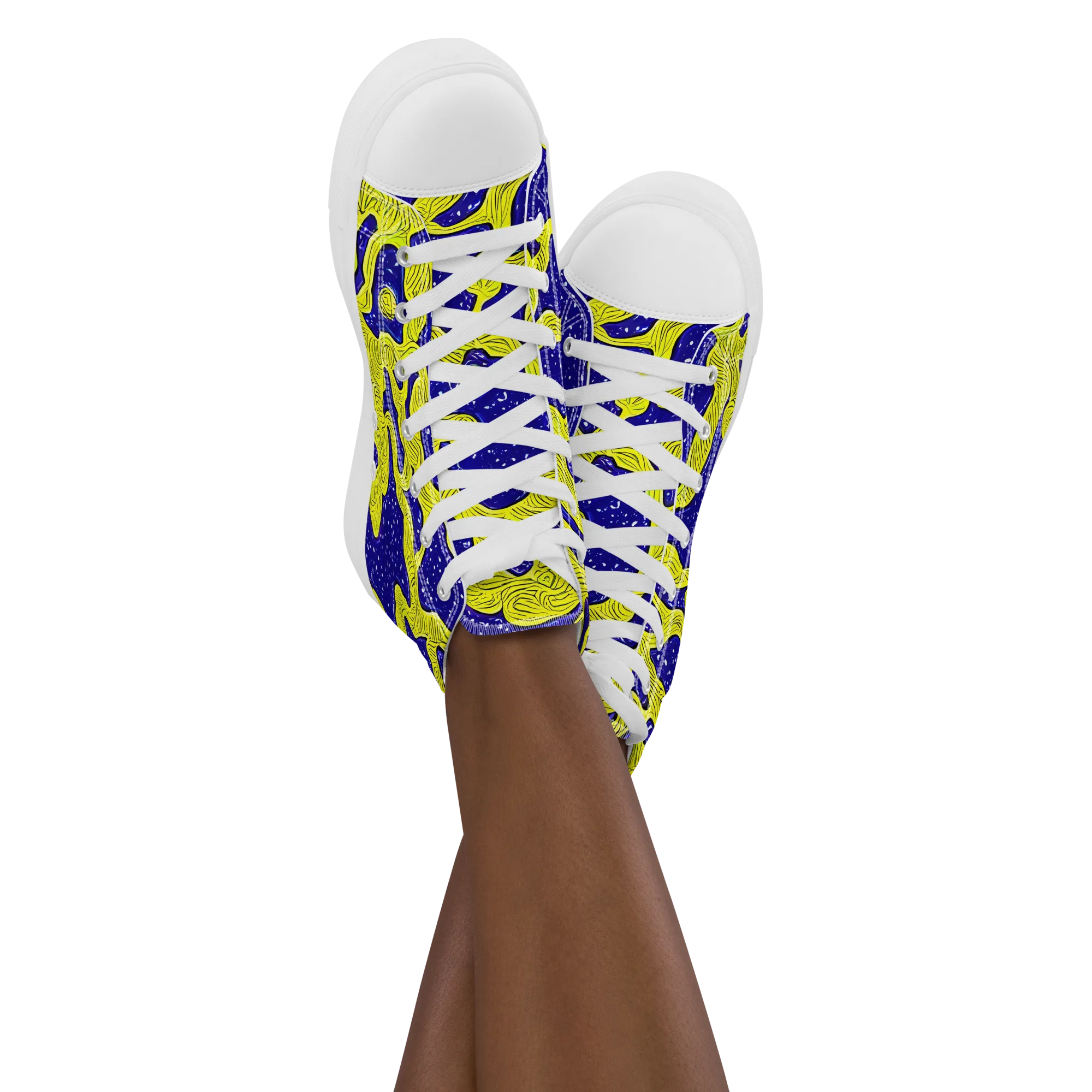 Sunlit Spiral on Women's High Top Canvas Shoes — Front