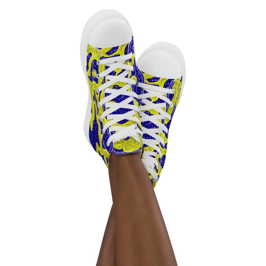 Sunlit Spiral on Women's High Top Canvas Shoes — Front
