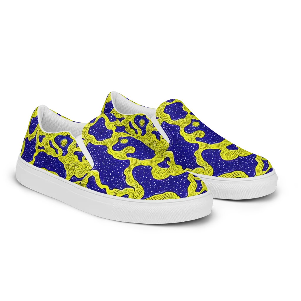 Sunlit Spiral on Men's Slip-On Canvas Shoes — Right Front
