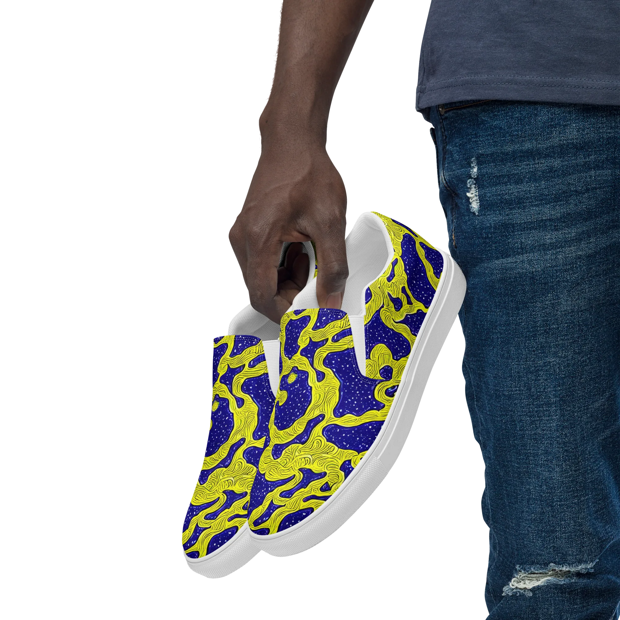 Sunlit Spiral on Men's Slip-On Canvas Shoes — Left Front