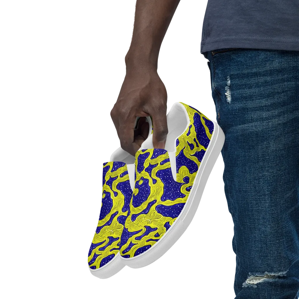 Sunlit Spiral on Men's Slip-On Canvas Shoes — Left Front