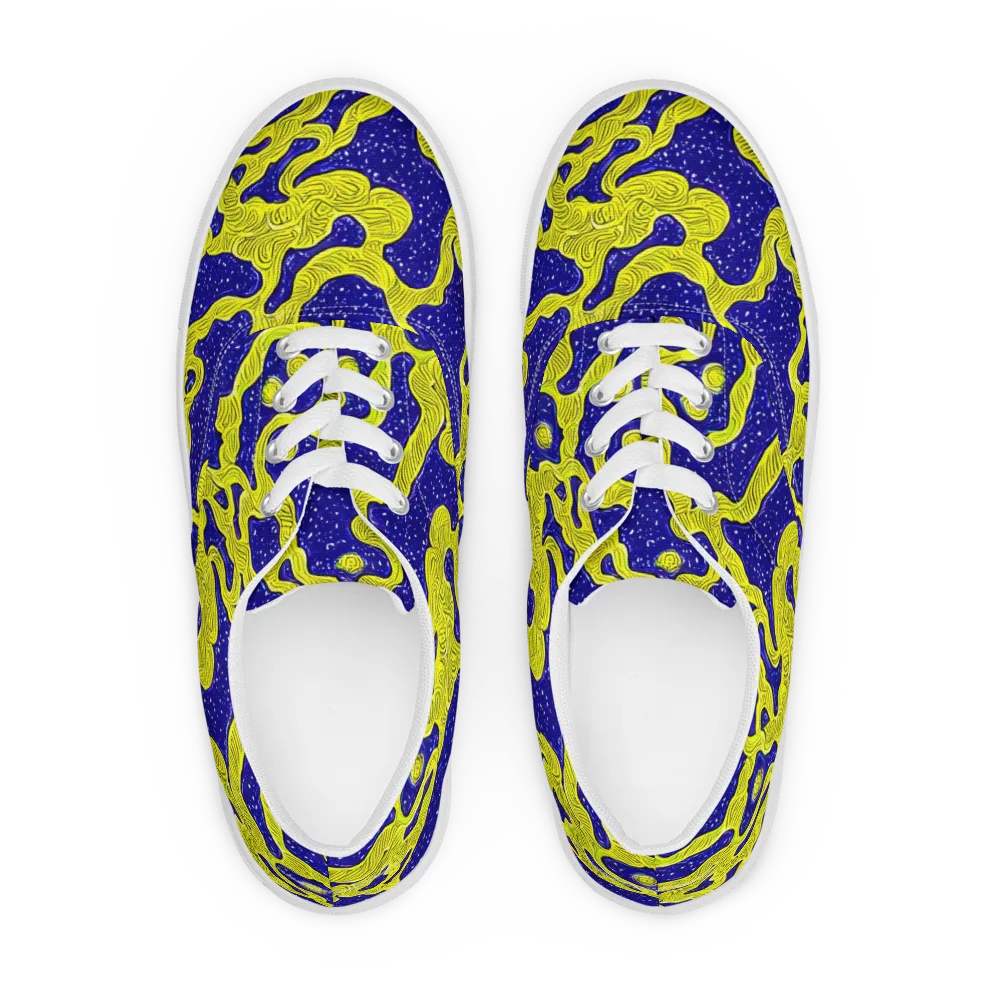 Sunlit Spiral on Men's Lace-Up Canvas Shoes — Front