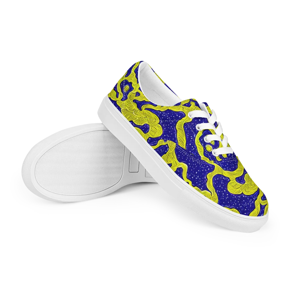 Sunlit Spiral on Men's Lace-Up Canvas Shoes — Right Front
