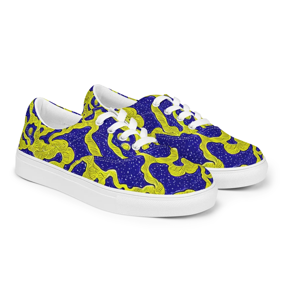 Sunlit Spiral on Men's Lace-Up Canvas Shoes — Right Front