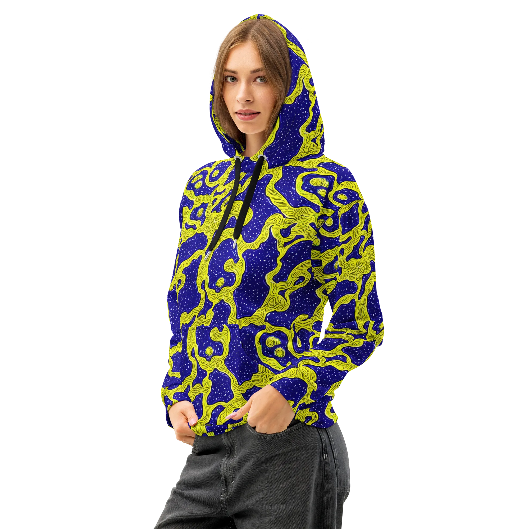 Sunlit Spiral on Cotton Hoodie — Left Front