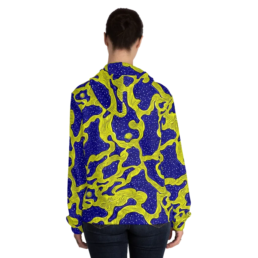 Sunlit Spiral on Women's Full-Zip Hoodie — Back On Person
