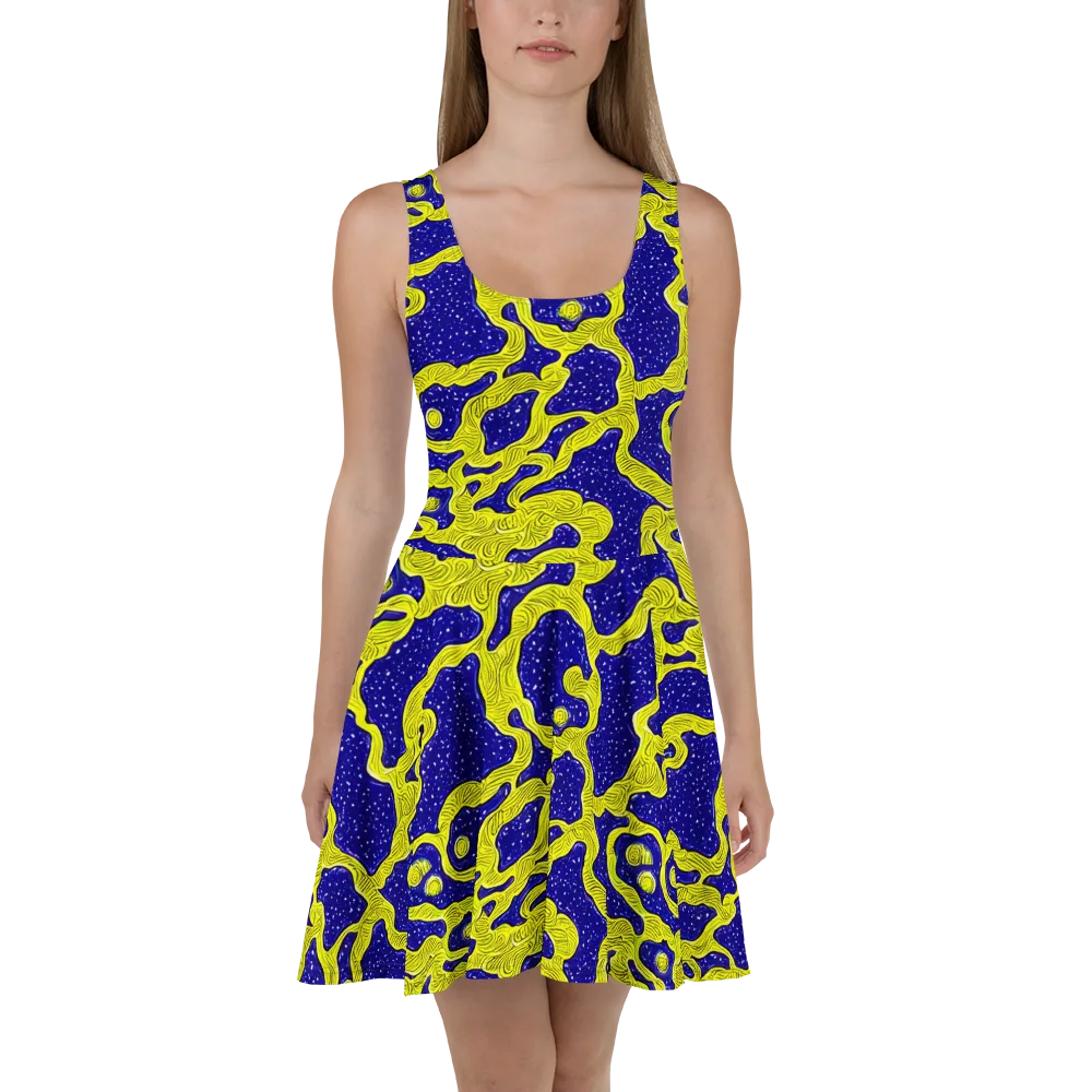 Sunlit Spiral on Skater Dress — Front