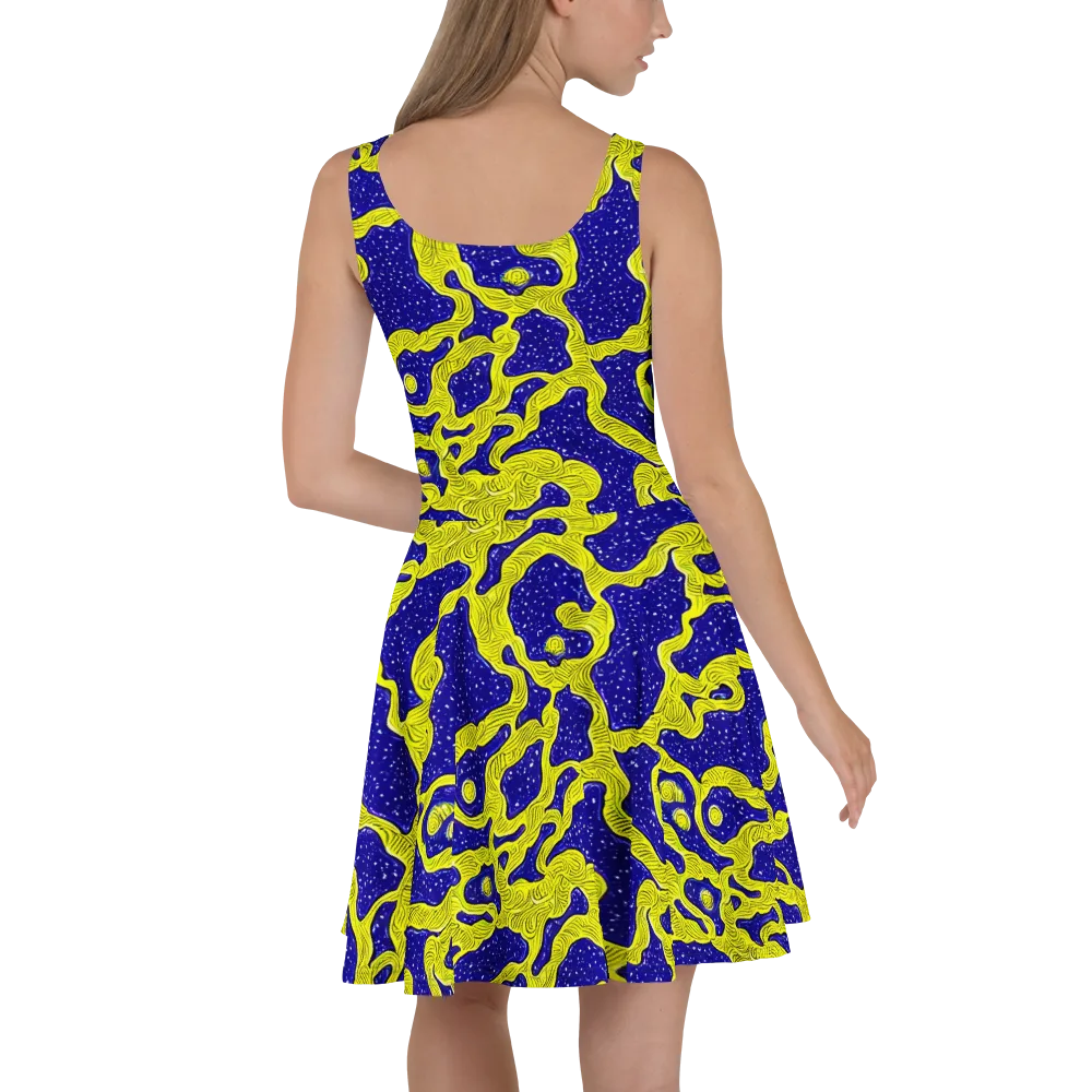 Sunlit Spiral on Skater Dress — Back
