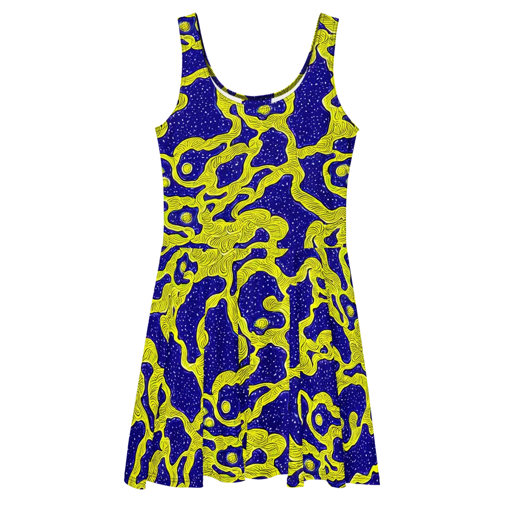 Sunlit Spiral on Skater Dress — Front