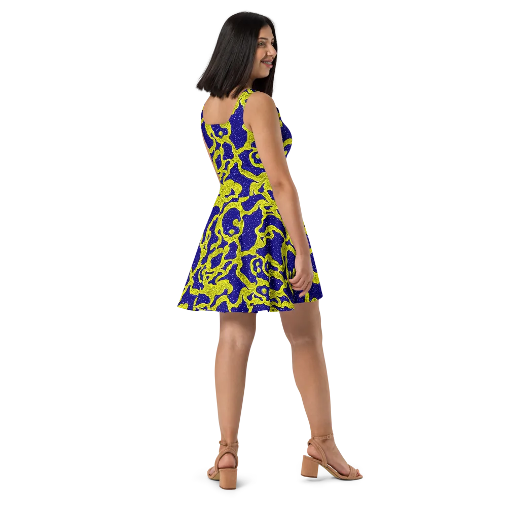 Sunlit Spiral on Skater Dress — Right