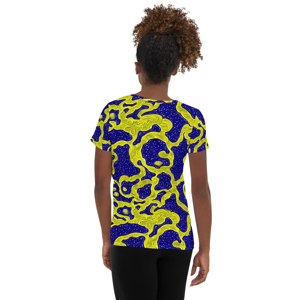 Sunlit Spiral on Women's Athletic T-Shirt — Back