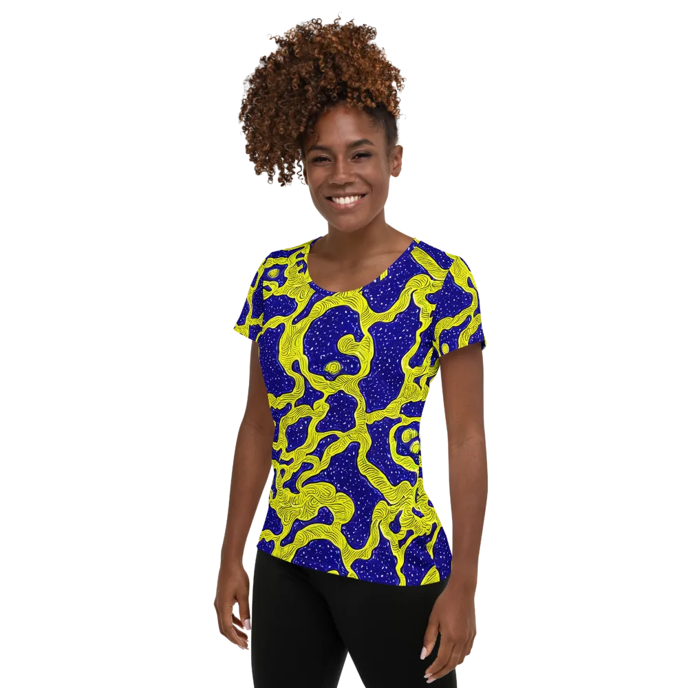 Sunlit Spiral on Women's Athletic T-Shirt — Left
