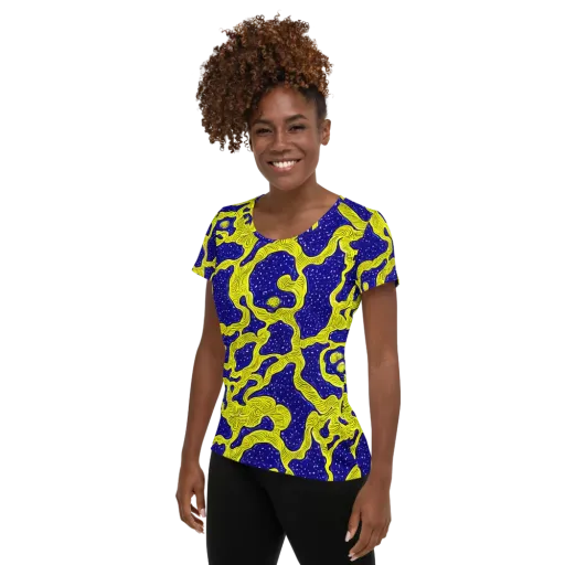 Sunlit Spiral on a Women's Athletic T-Shirt