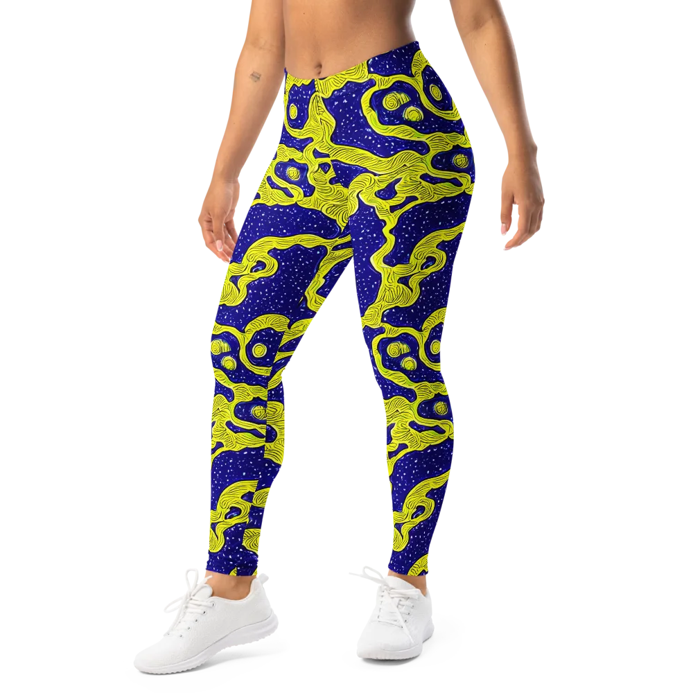 Sunlit Spiral on Leggings — Left Front