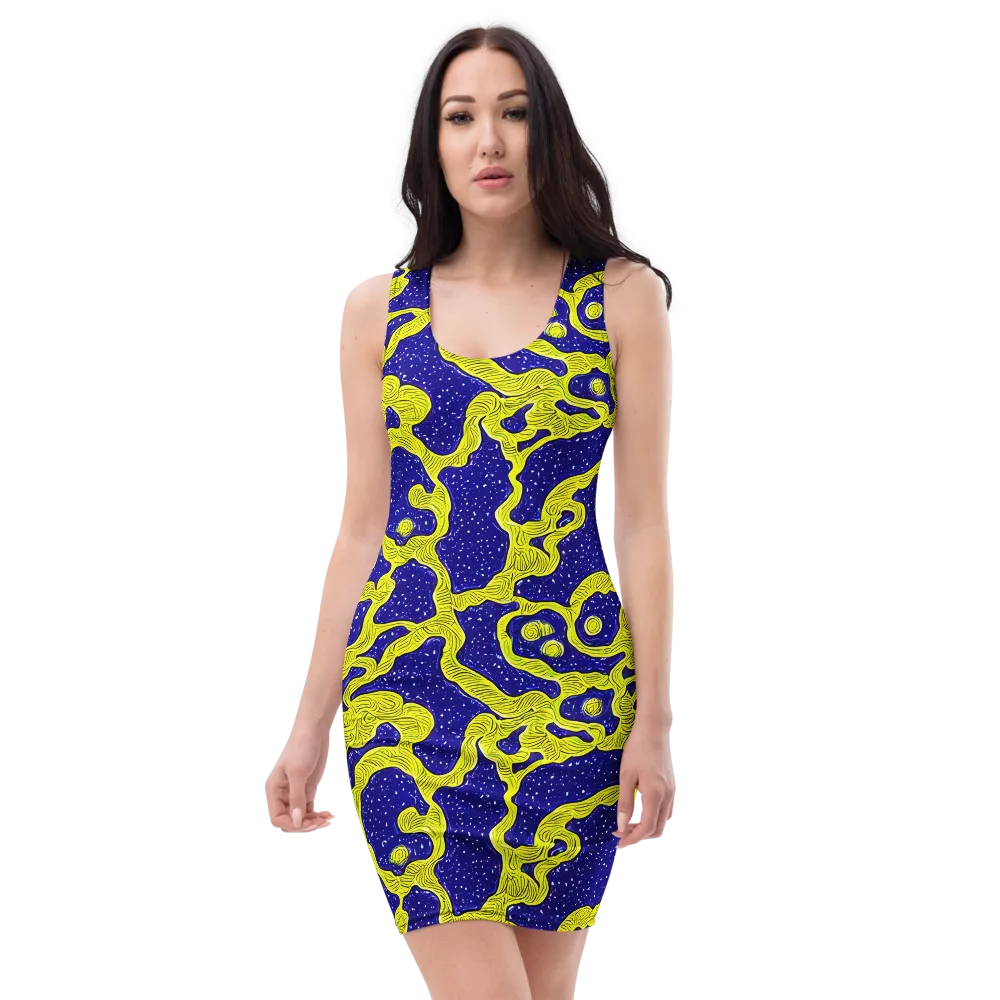Sunlit Spiral on Bodycon Dress — Front