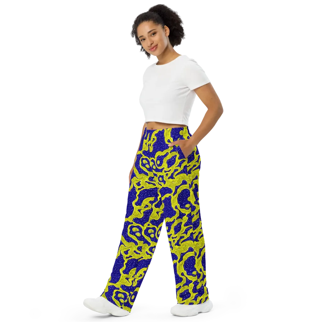 Sunlit Spiral on Wide-Leg Pants — Left Front
