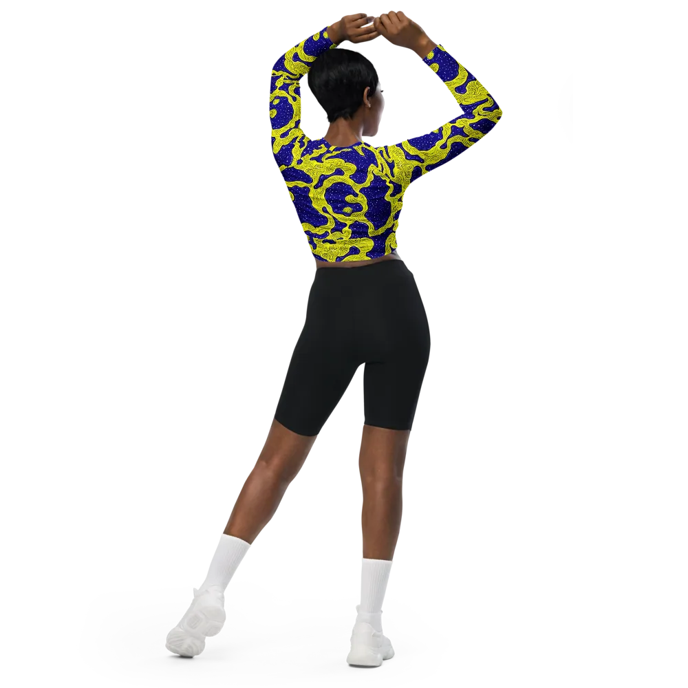 Sunlit Spiral on Long Sleeve Crop Top — Back