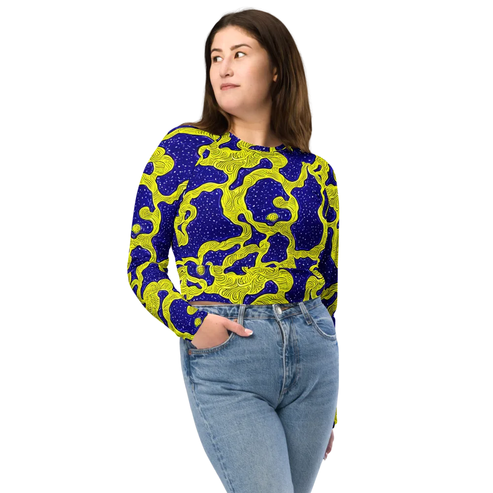 Sunlit Spiral on Long Sleeve Crop Top — Front