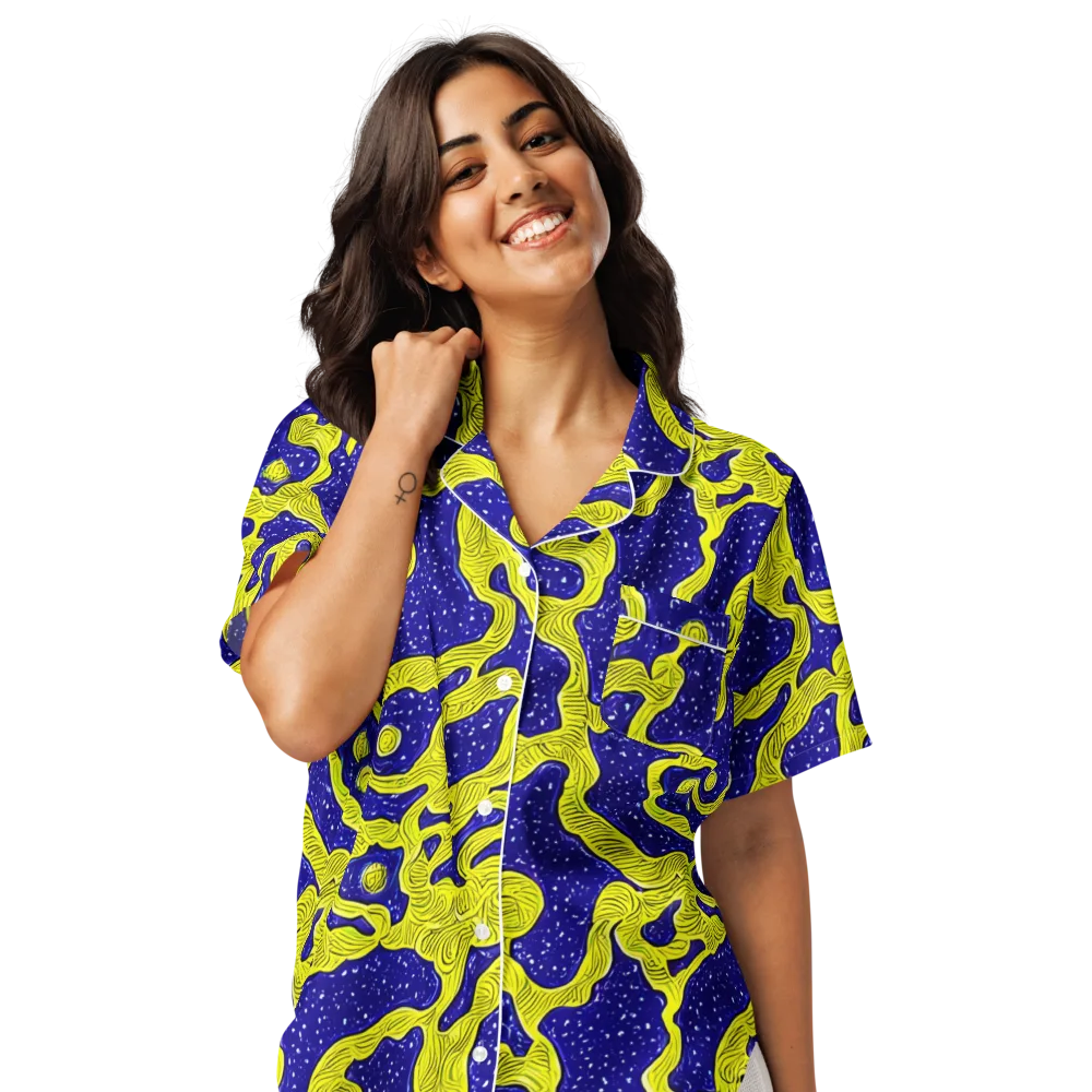 Sunlit Spiral on Women's Short Sleeve Pajama Top — Front