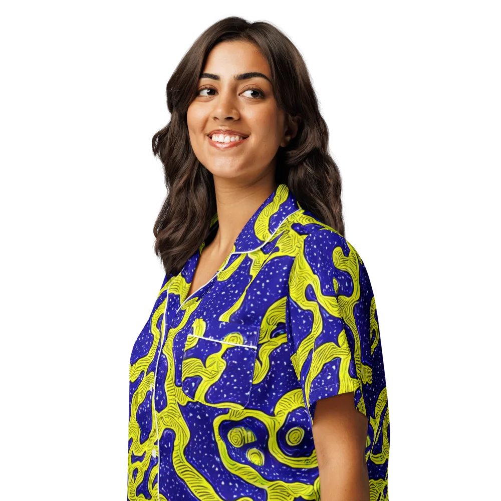 Sunlit Spiral on Women's Short Sleeve Pajama Top — Left Front