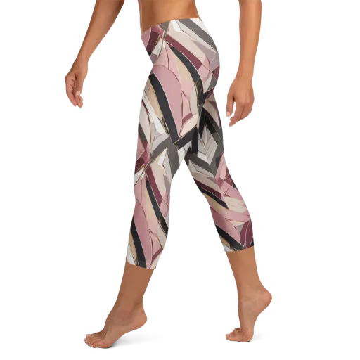 Rose Quartz Angles on a Capri Leggings
