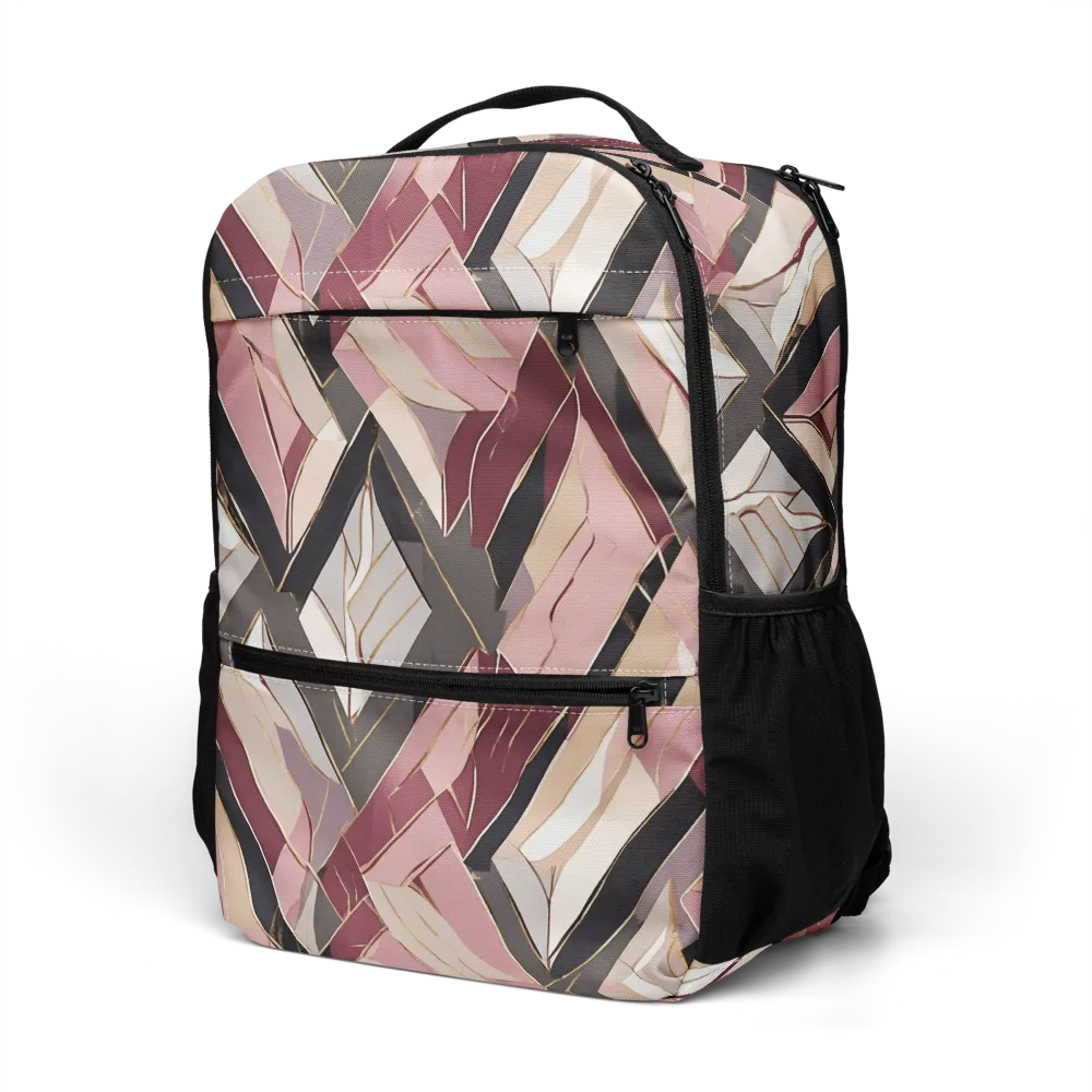Rose Quartz Angles on Utility Backpack — Left Front