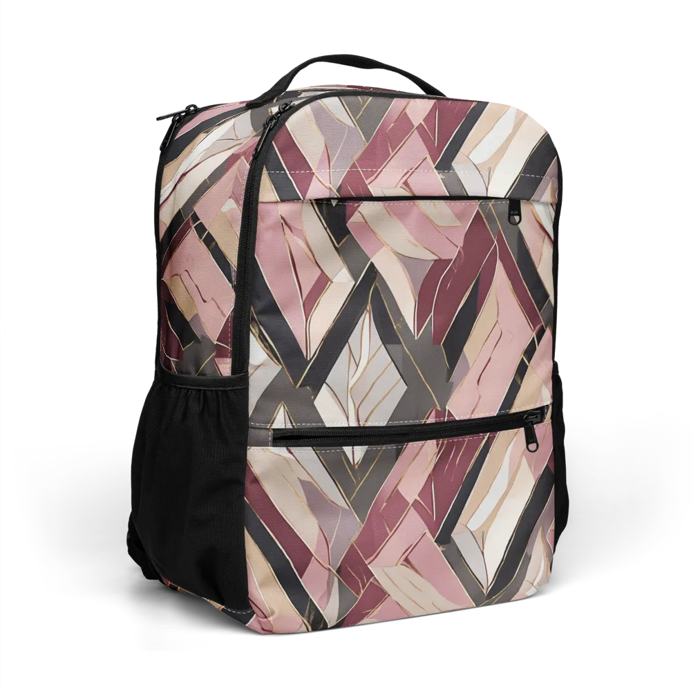 Rose Quartz Angles on Utility Backpack — Right Front